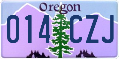 OR license plate 014CZJ