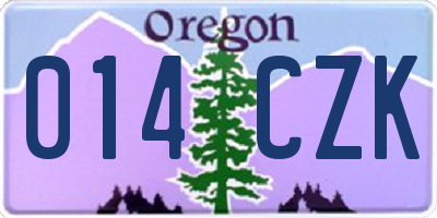 OR license plate 014CZK