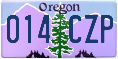 OR license plate 014CZP