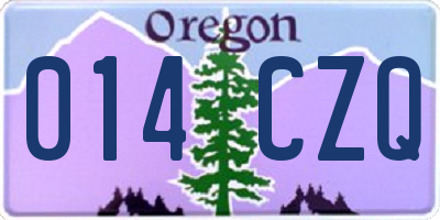 OR license plate 014CZQ