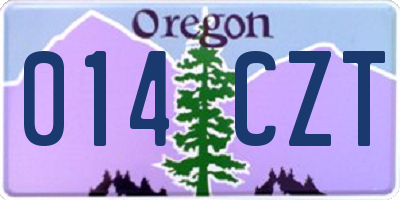 OR license plate 014CZT