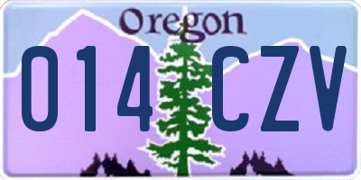 OR license plate 014CZV