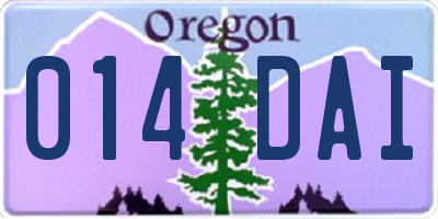 OR license plate 014DAI