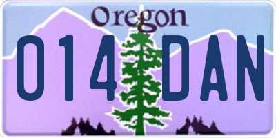 OR license plate 014DAN