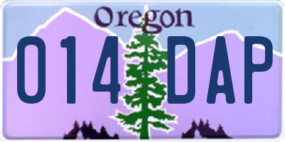 OR license plate 014DAP