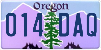 OR license plate 014DAQ