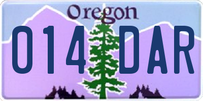 OR license plate 014DAR