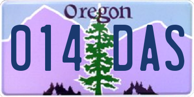 OR license plate 014DAS