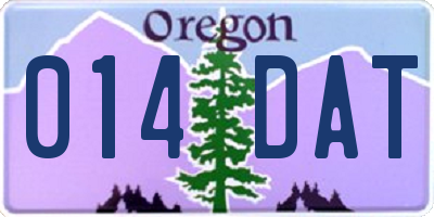 OR license plate 014DAT
