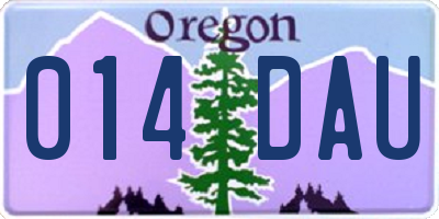 OR license plate 014DAU