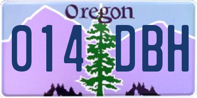 OR license plate 014DBH