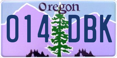 OR license plate 014DBK