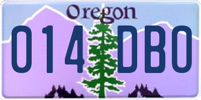OR license plate 014DBO