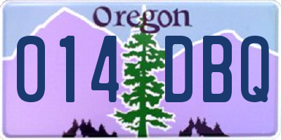 OR license plate 014DBQ