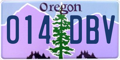 OR license plate 014DBV