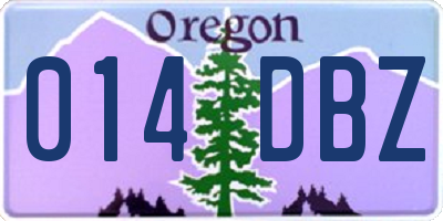 OR license plate 014DBZ