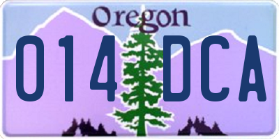 OR license plate 014DCA