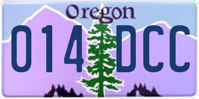 OR license plate 014DCC