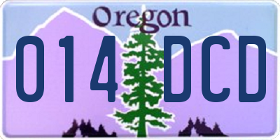 OR license plate 014DCD