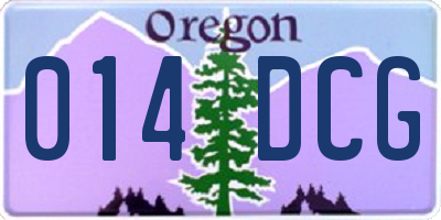 OR license plate 014DCG
