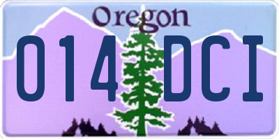 OR license plate 014DCI