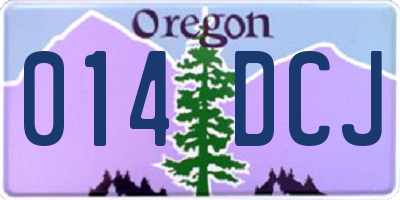 OR license plate 014DCJ