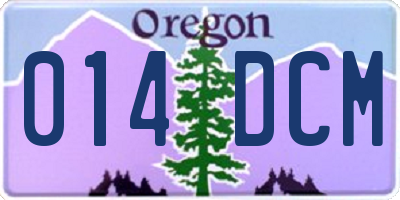 OR license plate 014DCM