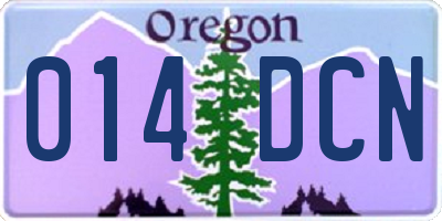 OR license plate 014DCN