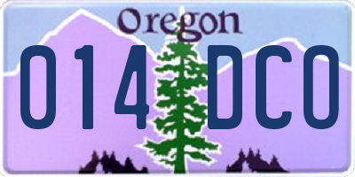 OR license plate 014DCO