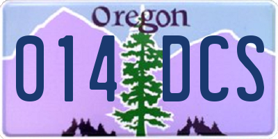 OR license plate 014DCS