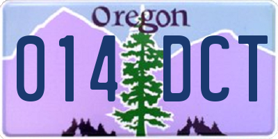 OR license plate 014DCT