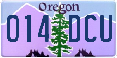 OR license plate 014DCU