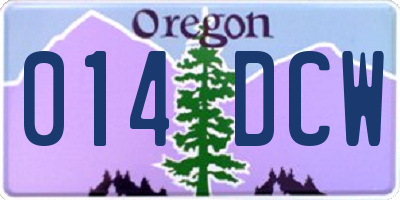 OR license plate 014DCW