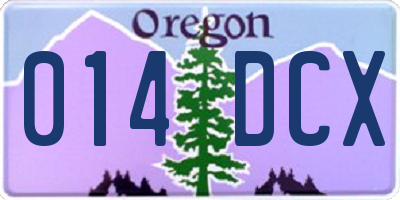 OR license plate 014DCX
