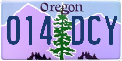 OR license plate 014DCY