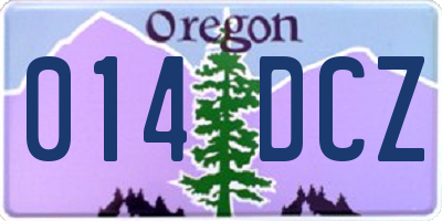 OR license plate 014DCZ