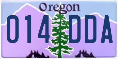 OR license plate 014DDA