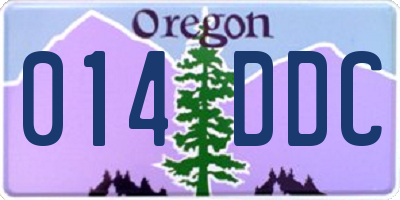 OR license plate 014DDC