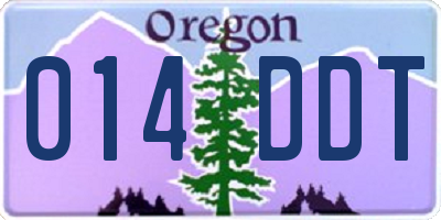 OR license plate 014DDT