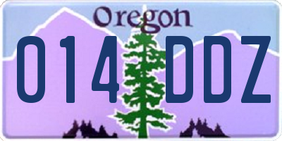 OR license plate 014DDZ