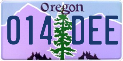 OR license plate 014DEE