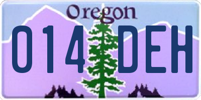 OR license plate 014DEH
