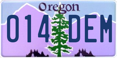 OR license plate 014DEM