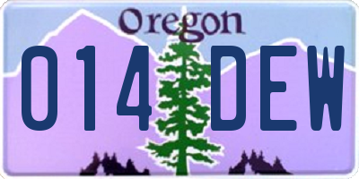OR license plate 014DEW