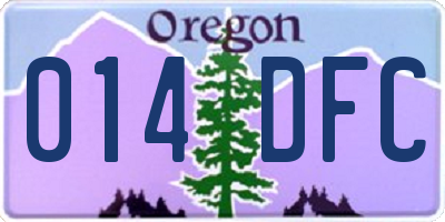 OR license plate 014DFC
