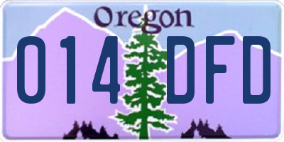 OR license plate 014DFD
