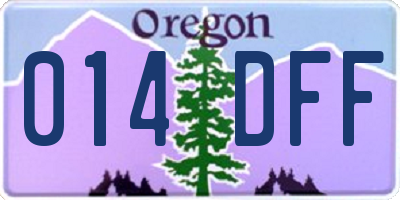OR license plate 014DFF