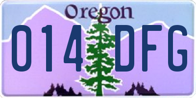 OR license plate 014DFG