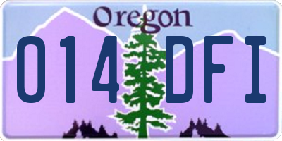 OR license plate 014DFI