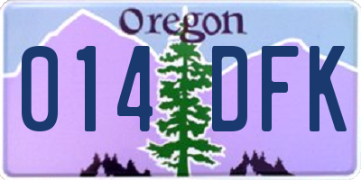 OR license plate 014DFK